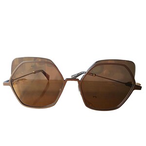 Yohji Yamamoto Bronze and Gold Metal Designer Sunglasses with Original Pouch image 3