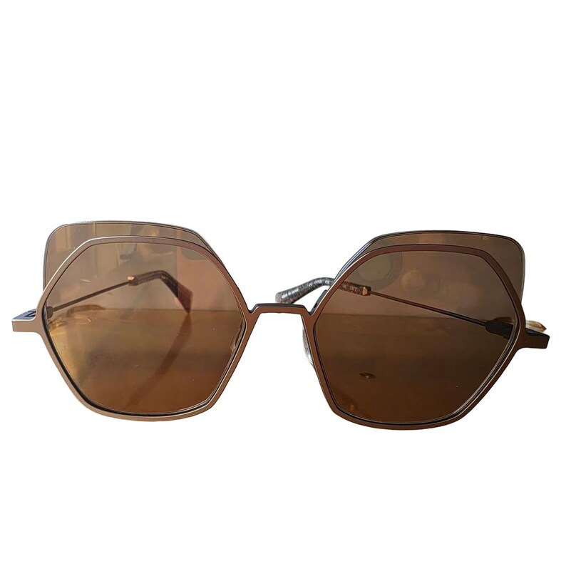 Yohji Yamamoto Bronze and Gold Metal Designer Sunglasses with Original Pouch image 3