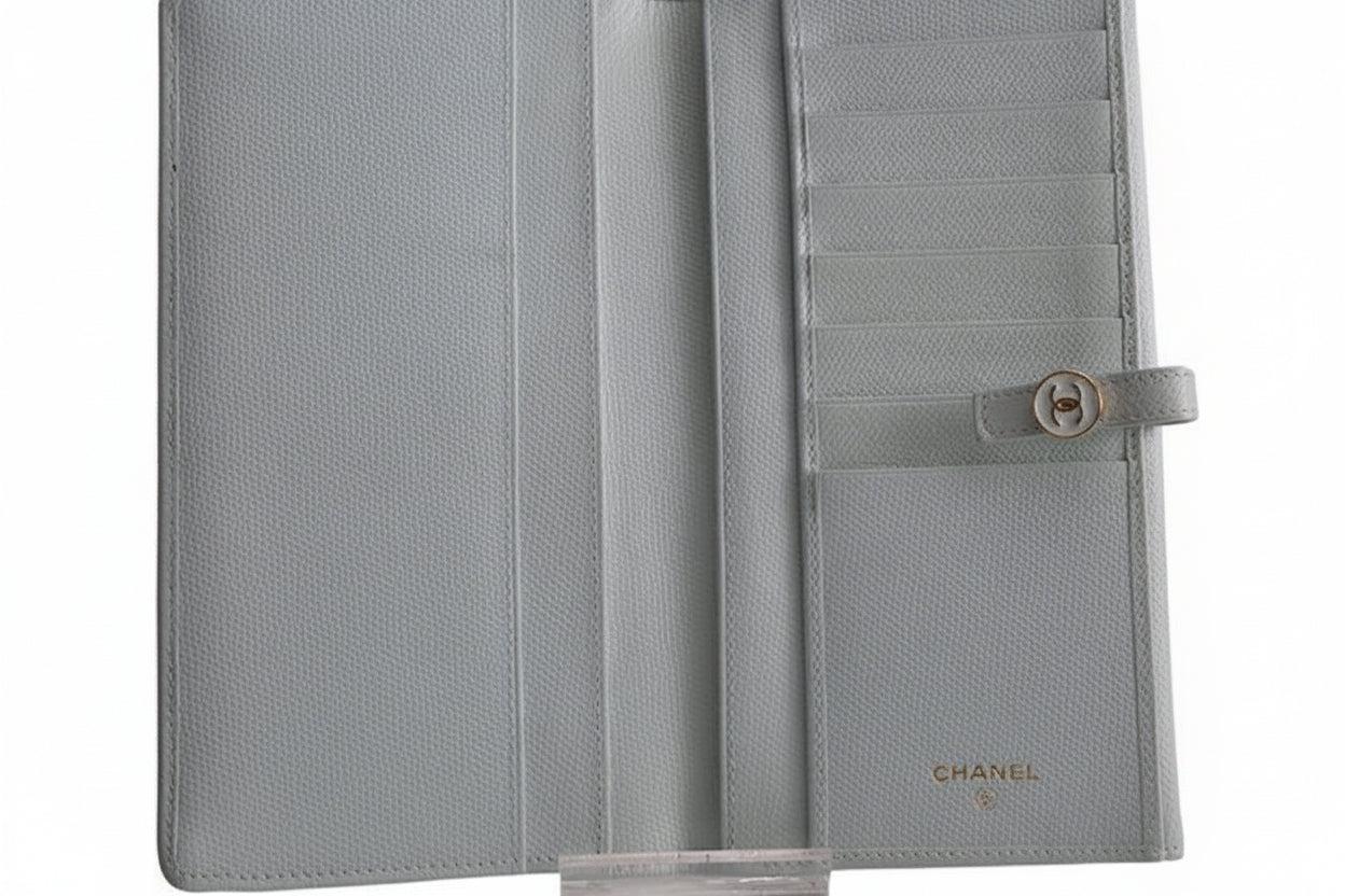 Chanel Azure Blue Leather Wallet image 4