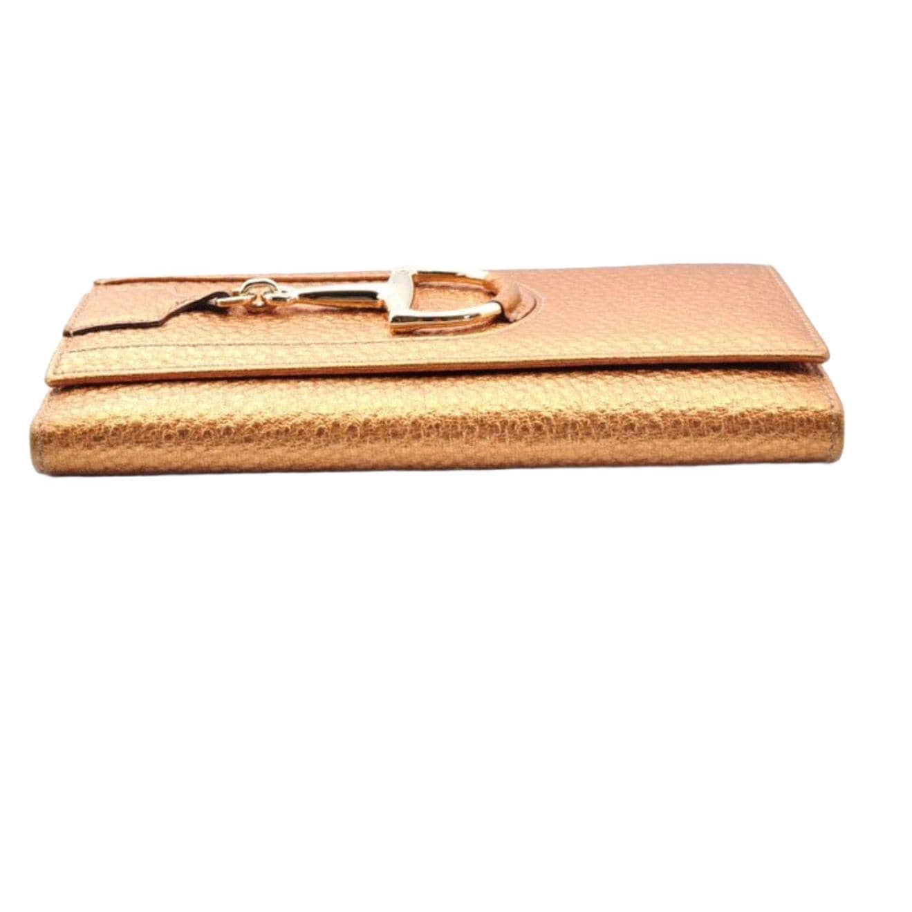 Gucci Gold Horsebit Long Leather Wallet image 7