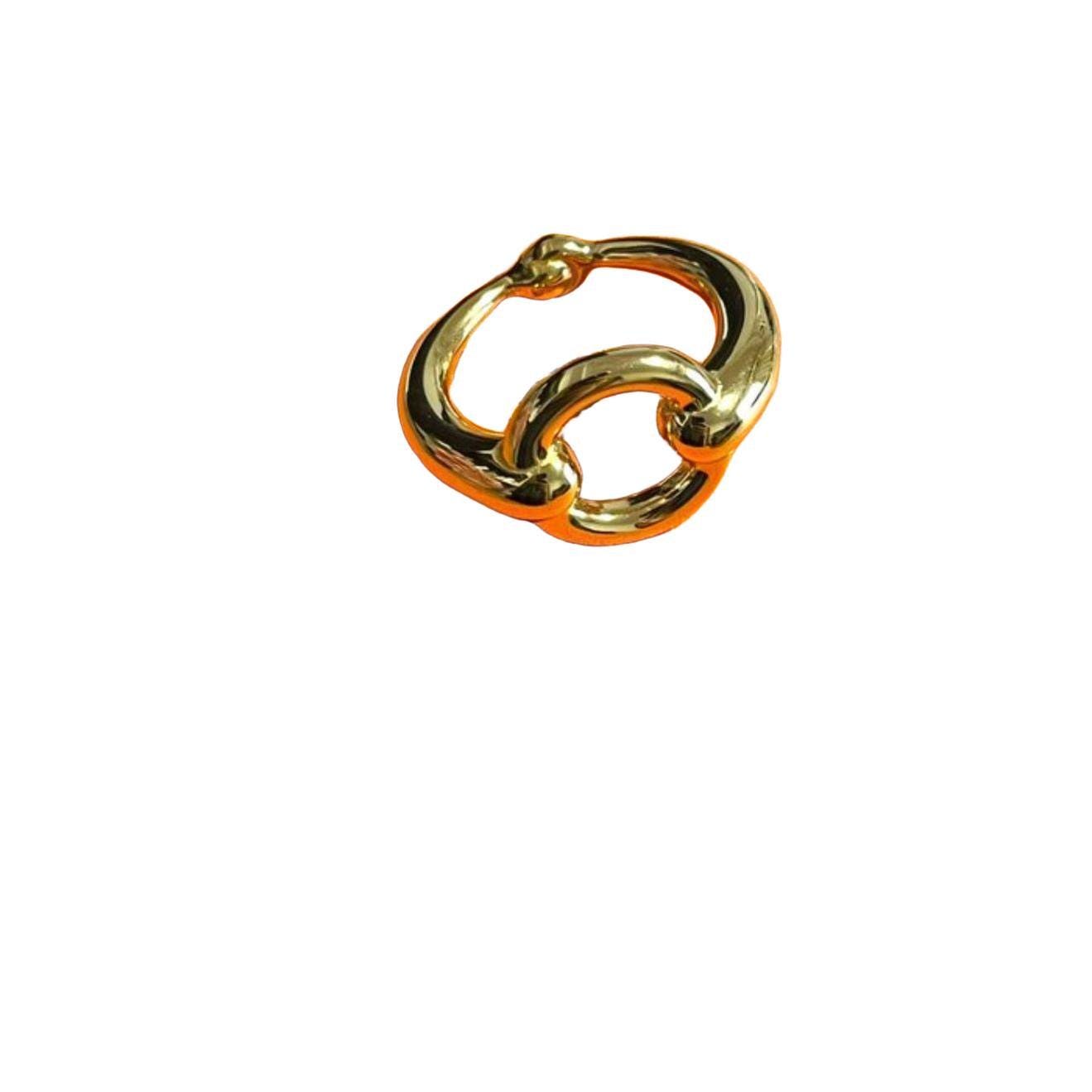 Hermès Gold Plated Mors Scarf Ring image 4