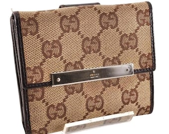 Vintage Gucci GG Supreme Bifold Canvas Wallet in Beige