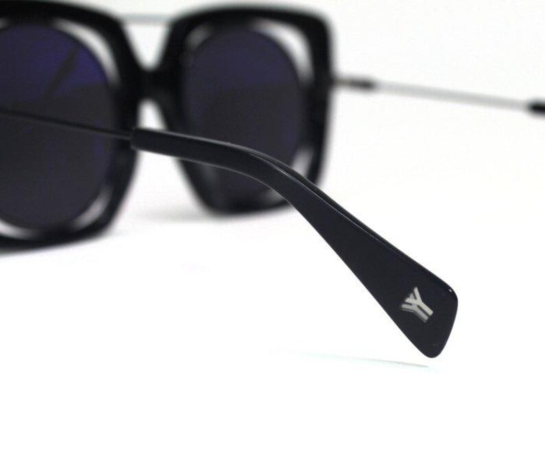 Yohji Yamamoto YY7009 Black Grey Mirrored Sunglasses image 6