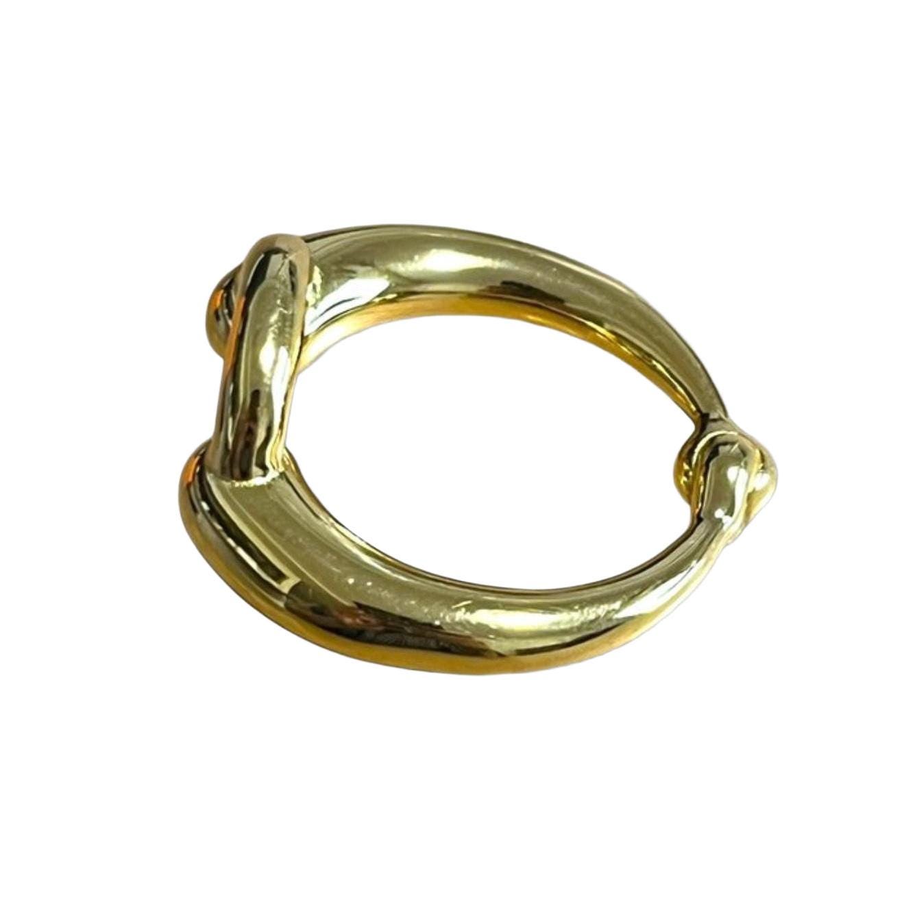 Hermès Gold Plated Mors Scarf Ring image 7