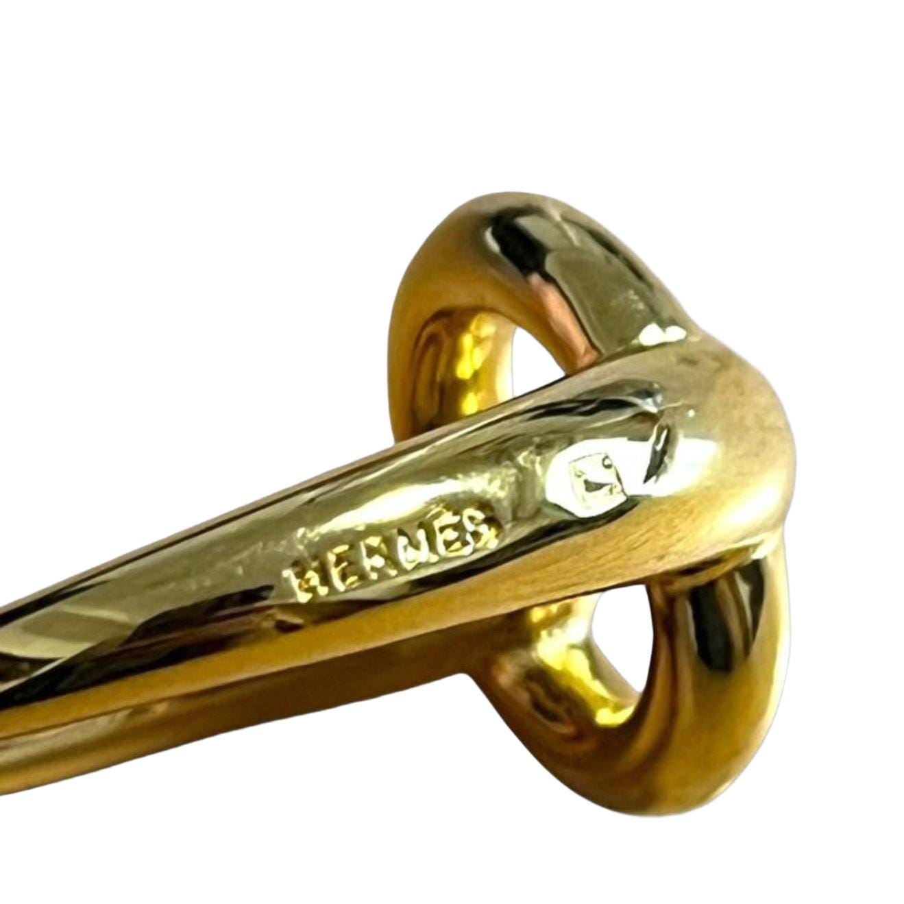 Hermès Gold Plated Mors Scarf Ring image 10