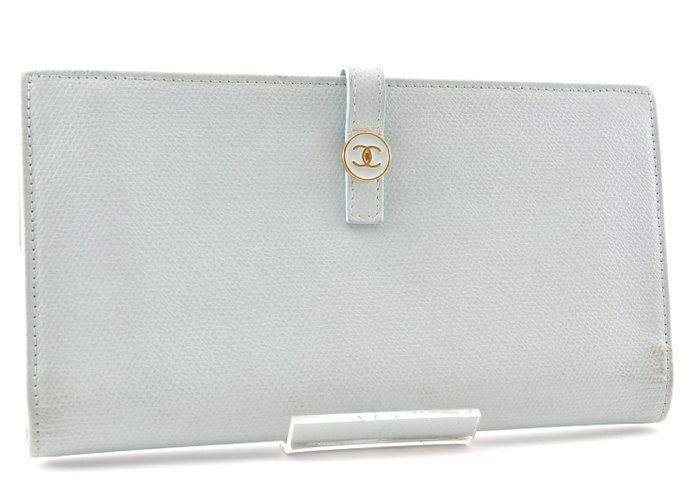 Chanel Azure Blue Leather Wallet image 6