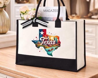 Texas Tote Bag, Texas Map Bag, Texas Pride Tote Bag, Texas State Bag, Texas Cities Bag, Country State Pride Bag, Texas Vacation Tote Bag