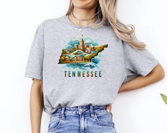 Tennessee Shirt, Tennessee Map T-Shirt, Tennessee Pride Tee, Tennessee State Shirt, Tennessee Cities Shirt, Tennessee Vacation Shirt