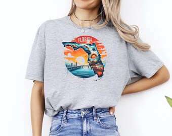 Florida Shirt, Florida Map T-Shirt, Florida Pride Tee, Florida State Shirt, Florida Cities Tee, Florida Vacation Tee,Country State Pride Tee