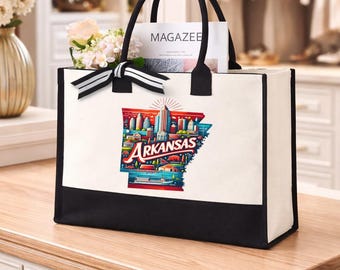 Arkansas Tote Bag, Arkansas Map Bag, Arkansas Pride Tote Bag, Arkansas State Bag, Arkansas Cities Tote Bag, Arkansas Vacation Tote Bag