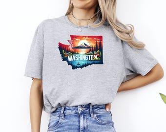 Washington Pacific Northwest Shirt, Washington Map T-Shirt, Washington Pride Tee, Washington State Shirt, Washington Vacation Tee