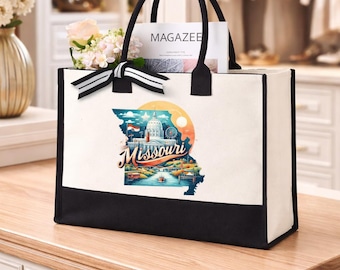 Missouri Tote Bag, Missouri Map Bag, Missouri Pride Tote Bag, Missouri State Bag, Missouri Cities Tote Bag, Missouri Vacation Tote Bag