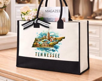 Tennessee Tote Bag, Tennessee Map Bag, Tennessee Pride Tote Bag, Tennessee State Bag, Tennessee Cities Tote Bag, Tennessee Vacation Tote Bag