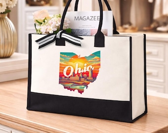 Ohio Tote Bag, Ohio Map Bag, Ohio Pride Bag, Ohio State Tote Bag, Ohio Cities Bag, Country State Pride Bag, Ohio Vacation Tote Bag