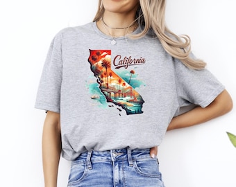 California Shirt, California Map T-Shirt, California Pride Tee, California State Shirt, California Cities Shirt, California Vacation Shirt