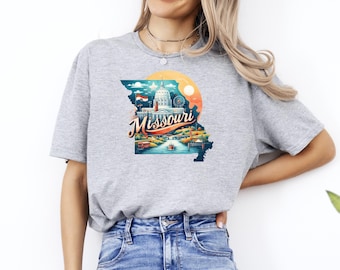 Missouri Shirt, Missouri Map T-Shirt, Missouri Pride Tee, Missouri State Shirt, Missouri Cities Shirt, Missouri Vacation Shirt