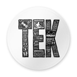 TEK Underground Techno Sticker | DJ Controller Jog Wheel Decal | Rave Acid Jungle Bass Music Art