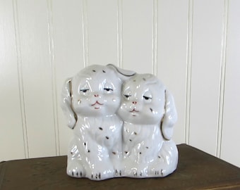 Vintage Staffordshire Style - Dog Figurine, Puppies Figurine, Ceramic Puppies, Small Dog Figurine