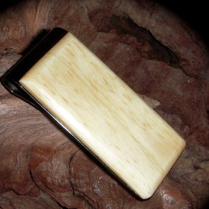 Money Clip  Buffalo Bone - Money Clips - Hand Stamped Money Clip Money Holder Gift for Men, Gift for the Groom,Best man Gift, Unisex