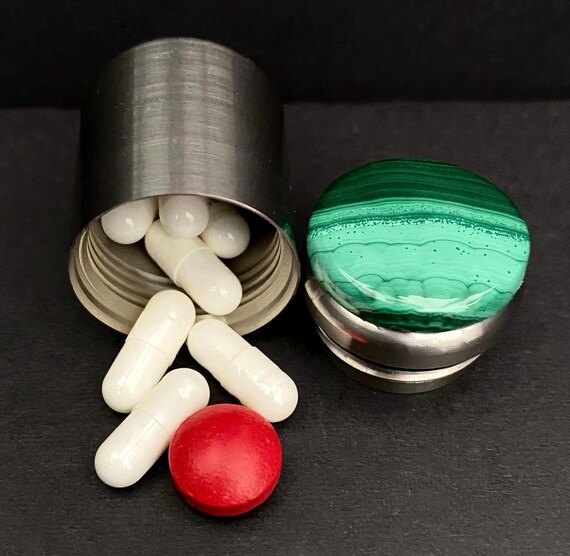 Malachite Pill Case – Vintage Style Vitamin Stash Box - Etsy