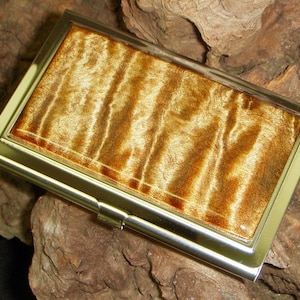 Estuche para tarjetas de visita AAA de arce rizado, estuche de madera, regalo para papá, regalo para el novio, regalo de cumpleaños, regalo para[oratorio, estuches para tarjetas, caja para tarjetas