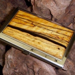 Estuche para tarjetas de ébano en blanco y negro - Estuches para negocios - Estuche para tarjetas hecho a mano - Estuche para tarjetas corporativo, Estuche para tarjetas de madera, Estuche para tarjetas de bolsillo, Regalo para papá