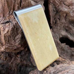 Money Clip Buffalo Bone - Money Clips - Hand Stamped Money Clip Money Holder Gift for Men, Gift for the Groom, Best man Gift, Hunters gift