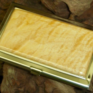 CURLY MAPLE Tarjetero Acero Inoxidable - Tarjeteros - Regalo para papá - Regalo para mamá, Regalo para el Novio, Regalo Corporativo, Unisex