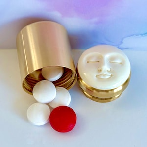 2 Sizes Moon Face Pill Case / Keepsake container