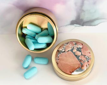 Estuche para pastillas de jaspe de Maligano, contenedor de recuerdos