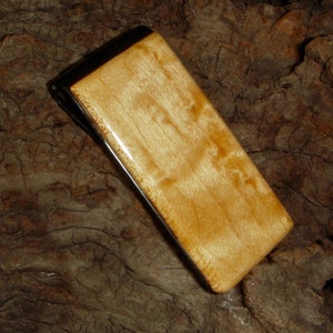 Clip para billetes de acero inoxidable BIRD'S EYE MAPLE - Regalo para papá - Unisex - Regalo para mamá - Regalo para el novio - Clip para billetes de madera - Clips para billetes
