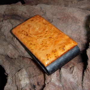 Clip para billetes BLACK CHERRY BURL - Clip para billetes para papá - Clip para billetes grande - Fibra de carbono - Regalo para papá - Clip para billetes unisex