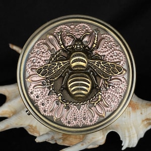 Große Hummel Pillendose, Pillendosen, Reisepillenetui, Pillenetuis, Honigbiene, Pillenfach, Geschenk für Mama, Pillenboxen, Bienenpillenkasten