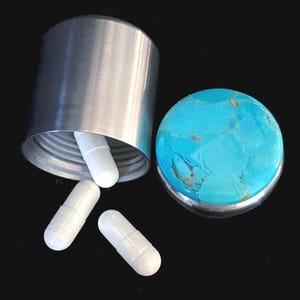 Arizona Turquoise, Pill Case - Birth Control Pill Case - Pocket Pill Case , Birthday Gift - Travel Pill Case - Pill Case for Mom
