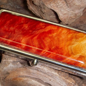 Amboyna Burl Taschenpillenhalter - Reisepillenetui - Pillenfach -Pillenhalter, Pillenbox, Geschenk für Mama, Taschenpillenbox, Holzpillenkasten