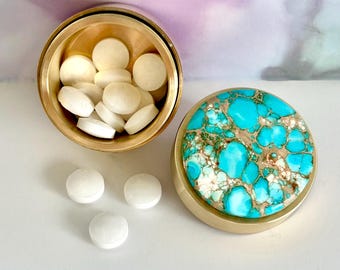 Pastillero Ocean Jasper, caja de viaje para pastillas, contenedor de recuerdos