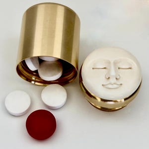 Portapillole Moon Face in 2 misure / Contenitore porta-ricordi