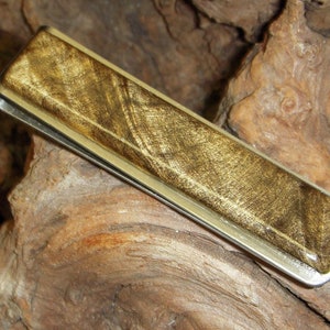 EXOTIC Buckeye Burl Money Clip - Acero inoxidable - Regalo para hombre - Cartera de dinero - Regalo para el novio - Clip de dinero de madera - Regalo para papá