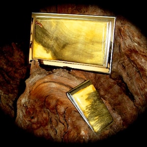 Buckeye Burl Business Card Case Money Clip Set - Regalo para papá - Regalo para el novio - Estuche de tarjeta unisex - Regalo corporativo - Grabado GRATIS