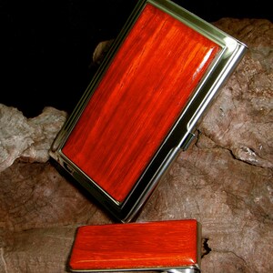 Juego de estuches para tarjetas de madera exótica - Padaux - Estuches para tarjetas - Estuche para tarjetas de madera - Estuche para tarjetas de visita - Regalo para el novio - Regalo para papá -