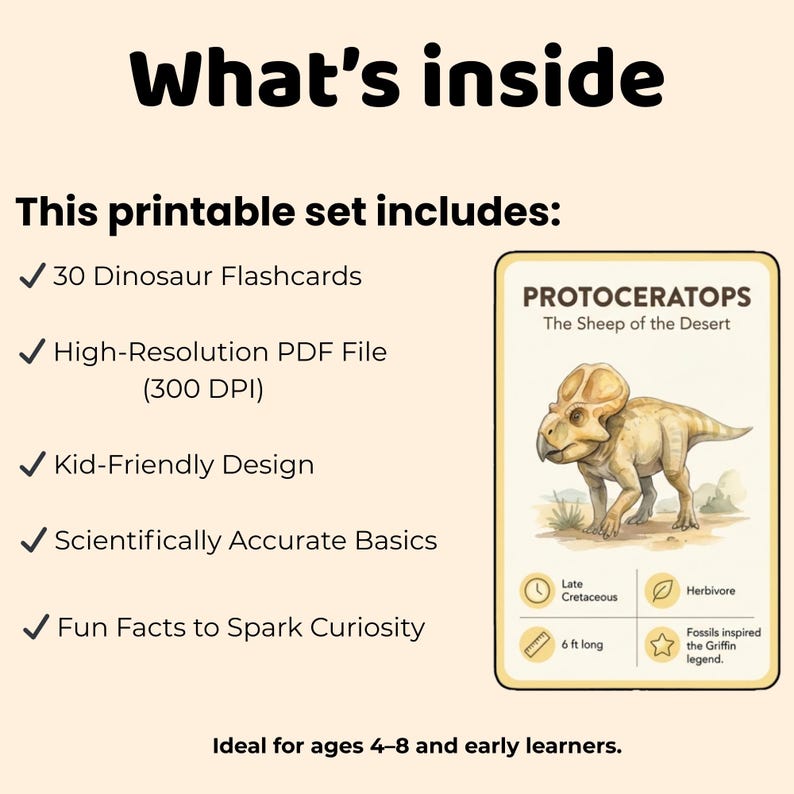 Dinosaur Flashcards for Kids | Printable T-rex, Triceratops & Jurassic ...