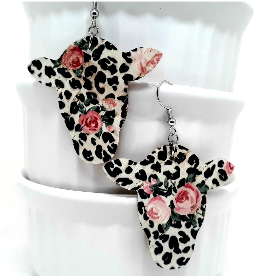 Cow Head Earrings SVG Digital Instant Download. Earrings Shown Etsy