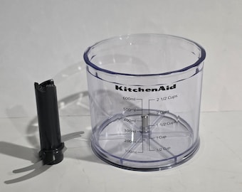 Ricambi per tritatutto KitchenAid RKH2351cu a 3 velocità - Solo ciotola e lama da 2,5 tazze - Senza coperchio - Ricambi in plastica trasparente
