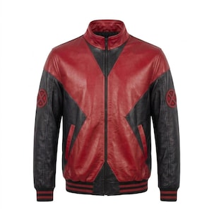 Veste en similicuir jaune et noir - Blouson aviateur de motard pour homme.