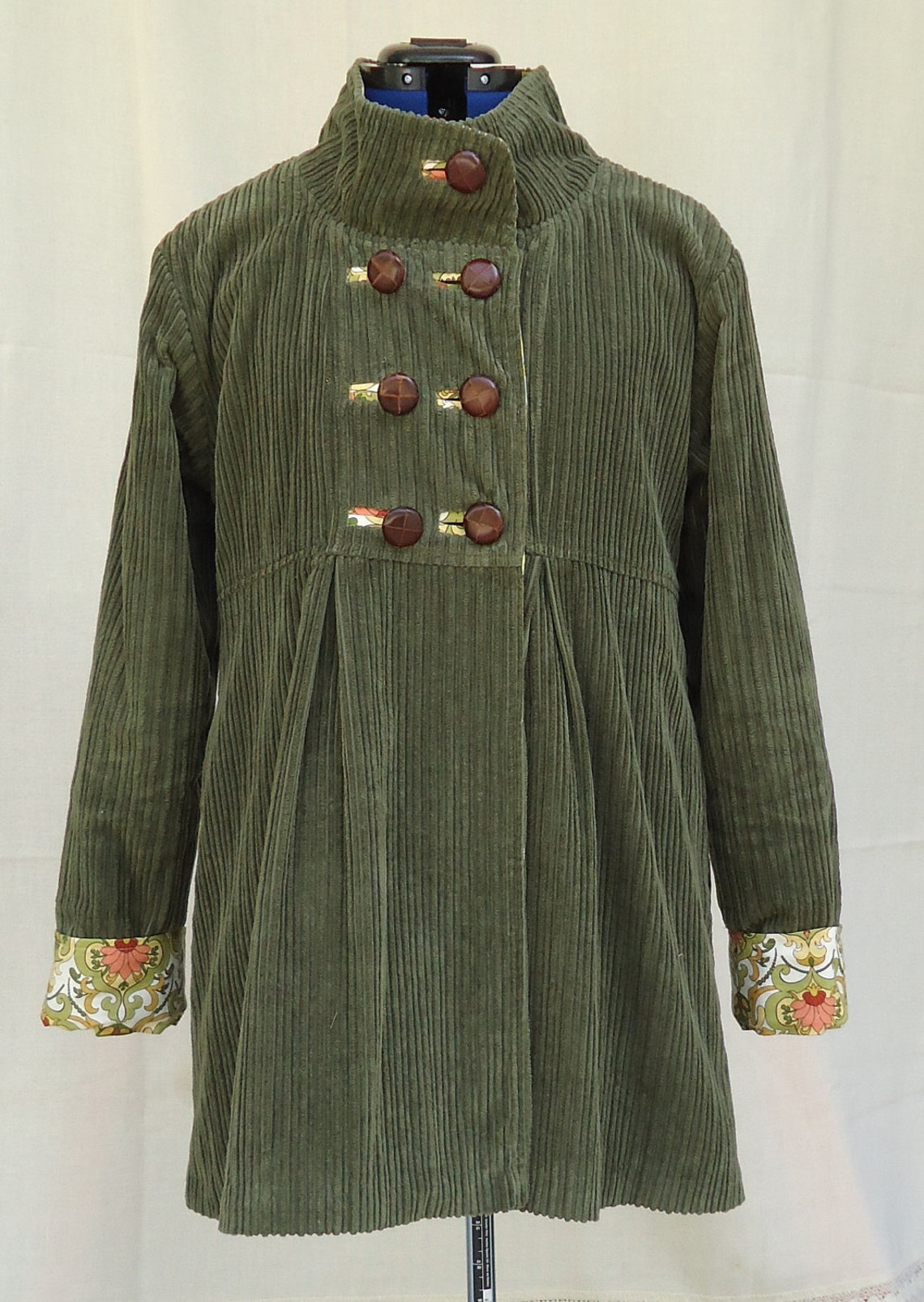 Womens Swing Coat in Corduroy Wool or Tweed Optional Hood Etsy
