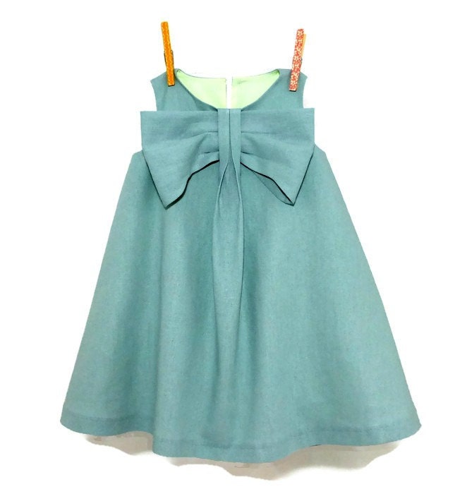 Toddler Dress Flower Girl Dress Big Bow Dress Robins Egg | Etsy