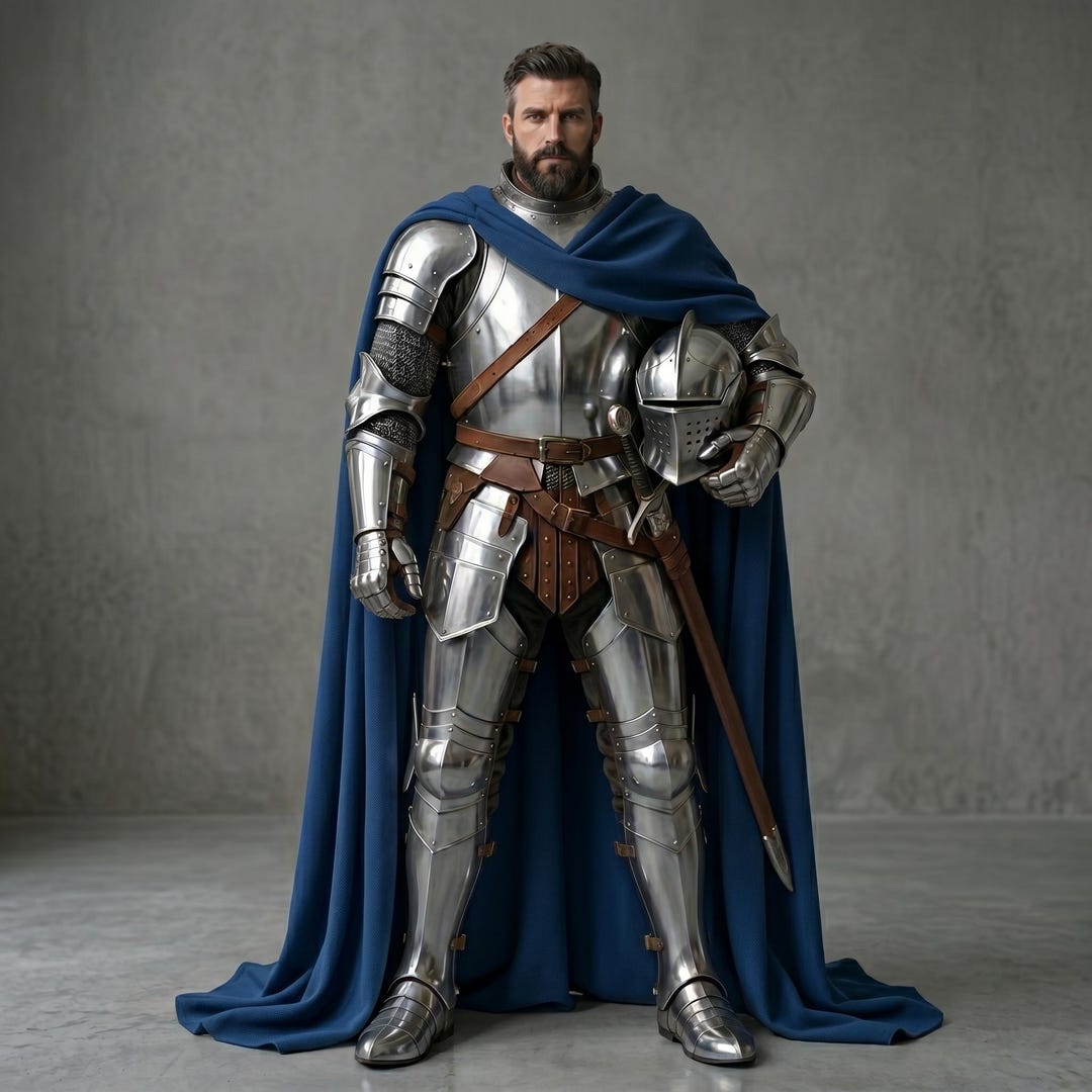 Handmade Medieval Silver Steel Full Body Armor Set - Knight Suit With ...