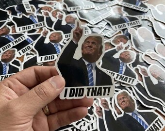 面白いトランプミームステッカー｜政治風刺デカール（ビニール製100枚セット）