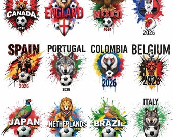 2026年サッカーワールドカップPNGバンドル｜各国代表チーム（デジタルダウンロード）