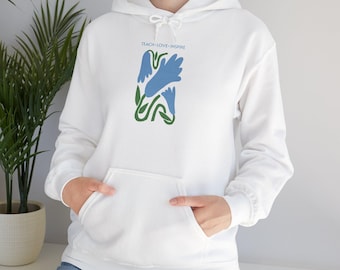 Felpa con cappuccio e stampa floreale "Teach Love Inspire" / Regalo per insegnanti